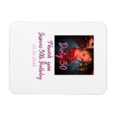 Dirty 30 Geburtstag hinzufügen Name pink hinzufüge Magnet (Horizontal)