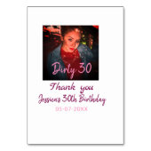 Dirty 30 Geburtstag hinzufügen Name pink hinzufüge Tischnummer (Rückseite)