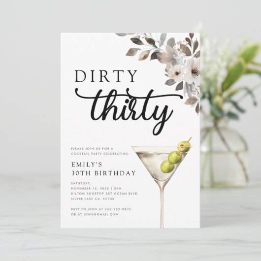 Dirty 30. Geburtstag Party Einladung (Stehend Vorderseite)