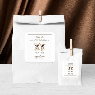 Dirty 30. Geburtstag Party Espresso Cocktail Quadratischer Aufkleber