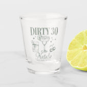 Dirty 30. Geburtstag Party Rosa Personalisiert Schnapsglas (Vorderseite)
