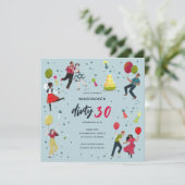 Dirty 30. Geburtstagsfeier Party Einladung (Stehend Vorderseite)