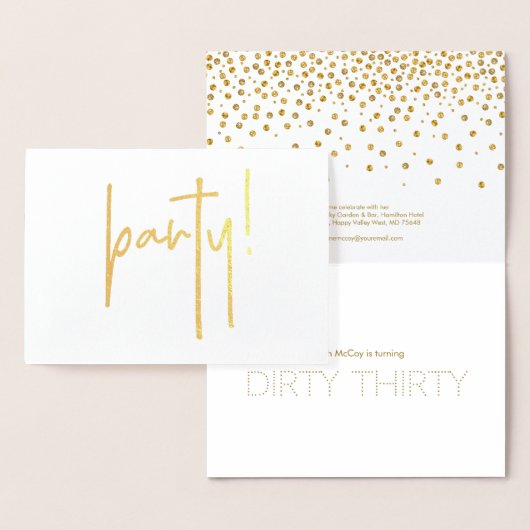 Dirty 30 Gold Bubbly Geburtstagsparty Einladung (Anzeige)