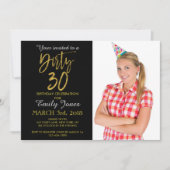 Dirty 30 Gold Foil Geburtstag Einladung (Vorderseite)