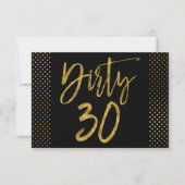 Dirty 30 Gold Foil Geburtstag Einladung (Vorderseite)