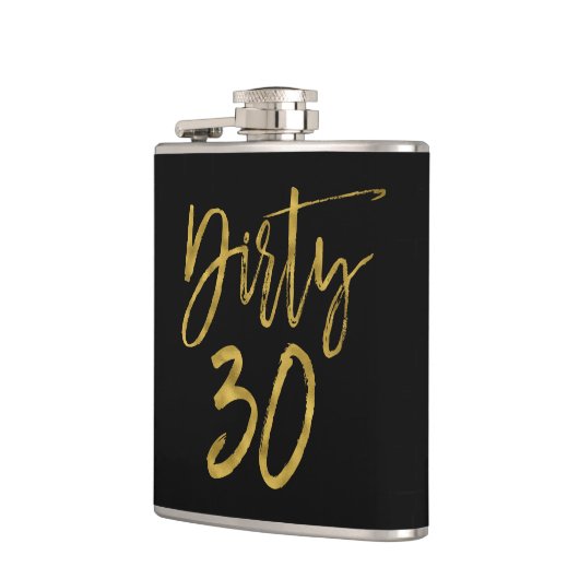 Dirty 30 Gold Foil und Black Birthday Flask Flachmann (Links)