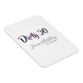 Dirty 30 happy birthday name date pink gray callig magnet (Rechte Seite)