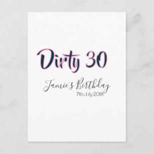 Dirty 30 herzlichen Glückwunsch zum Geburtstag Nam Postkarte