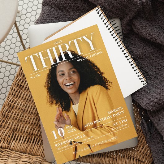 Dirty 30 Magazine Zeitung 30. Geburtstag Foto Einladung