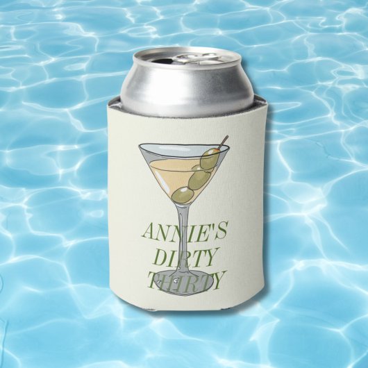 Dirty 30 Martini 30. Wasserfarbe kann kühler Dosenkühler