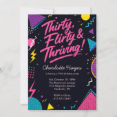 Dirty 30 Neon Bash Geburtstag Einladung (Vorderseite)