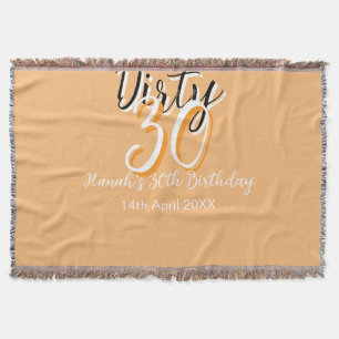 Dirty 30 orange weiß, einfache Retro-Geburtstag un Decke