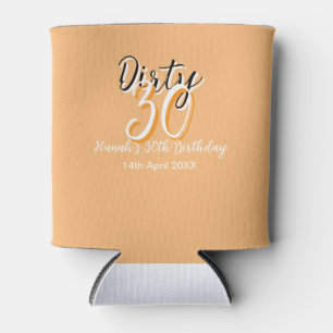 Dirty 30 orange weiß, einfache Retro-Geburtstag un Dosenkühler