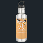 Dirty 30 orange weiß, einfache Retro-Geburtstag un Edelstahlflasche<br><div class="desc">Vorlagendesign anpassen</div>