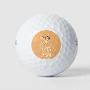 Dirty 30 orange weiß, einfache Retro-Geburtstag un Golfball