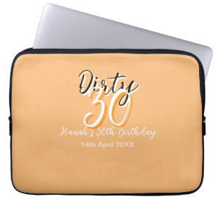 Dirty 30 orange weiß, einfache Retro-Geburtstag un Laptopschutzhülle