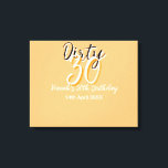 Dirty 30 orange weiß, einfache Retro-Geburtstag un Leinwanddruck<br><div class="desc">Vorlagendesign anpassen</div>
