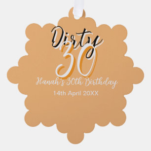 Dirty 30 orange weiß, einfache Retro-Geburtstag un Ornament Karte
