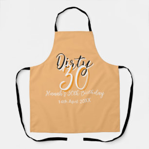 Dirty 30 orange weiß, einfache Retro-Geburtstag un Schürze