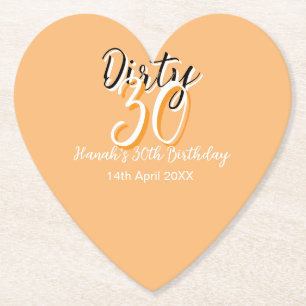 Dirty 30 orange weiß, einfache Retro-Geburtstag un Untersetzer