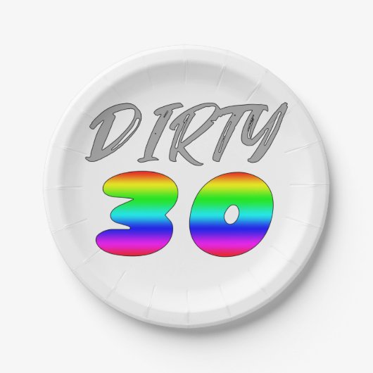 Dirty 30  pappteller (Vorderseite)