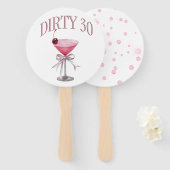 Dirty 30 Pink Coquette Geburtstagsparty Fächer (Vorne und Hinten)