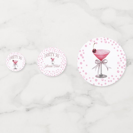 Dirty 30 Pink Coquette Geburtstagsparty Konfetti (Vorderseiten)