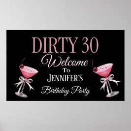 Dirty 30 Rosa und schwarze Coquette Poster