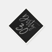 Dirty 30 Silver Foil Geburtstag Napkins Serviette (Ecke)