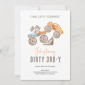 Dirty 3rd-y Orange Blue Monster Truck Einladung (Vorderseite)