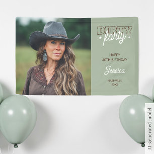 Dirty 40 Western Country Foto 40. Geburtstag Banner