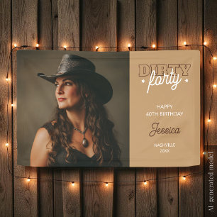Dirty 40 Western Rodeo Foto 40. Geburtstag Banner