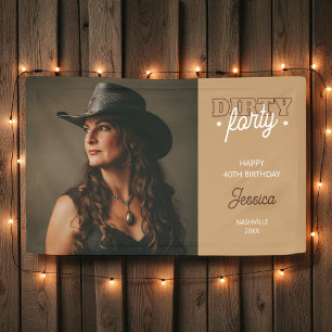 Dirty 40 Western Rodeo Foto 40. Geburtstag Banner