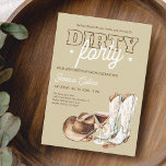 Dirty 40 Western Rustikales 40. Geburtstags-Party Einladung<br><div class="desc">Dirty 40 Western Rustic 40. Geburtstag Party Einladung bietet ein rustikales trifft chic Design, das perfekt ist, um ihren großen Meilenstein mit einem kühnen Land Flair zu feiern. Die spielerische Überschrift "Dirty Forty" wird mit Western-inspiriert Typografie und Cowgirl-Elementen, wie Stiefel und Stars, Set vor einem weichen braunen Hintergrund für diesen...</div>