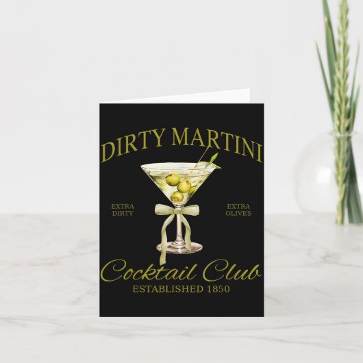 Dirty Bachelorette Martini Tail Club Martini Drink Karte (Vorderseite)