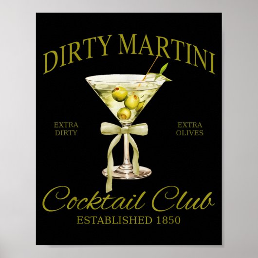 Dirty Bachelorette Martini Tail Club Martini Drink Poster (Vorne)