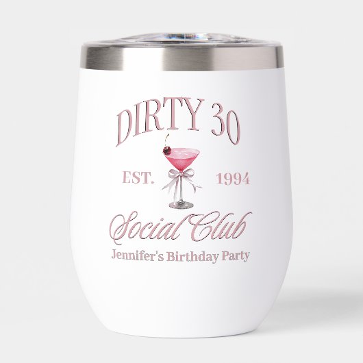 Dirty Birthday Geburtstagsparty Stemless (Vorderseite)