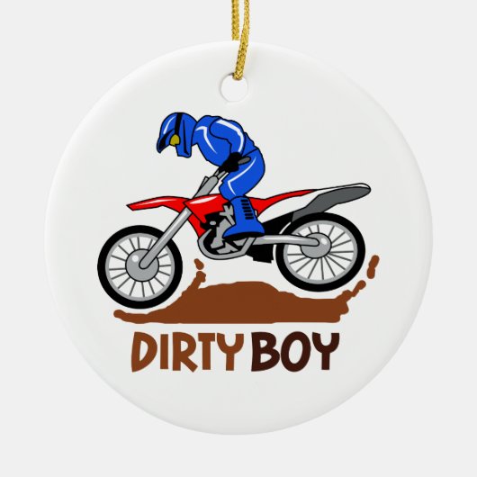 Dirty Boy Motocross Keramik Ornament (Vorne)