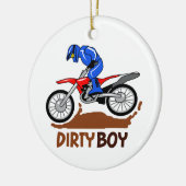 Dirty Boy Motocross Keramik Ornament (Links)