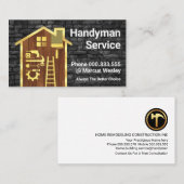 Dirty Brick Wall Gold Handyman Tools Gebäude Visitenkarte (Vorne/Hinten)