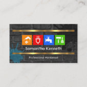 Dirty Brick Wall Handyman Tools Visitenkarte (Vorderseite)