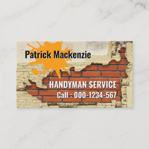 Dirty Brick Walls Peeling Plaster Handyman Visitenkarte