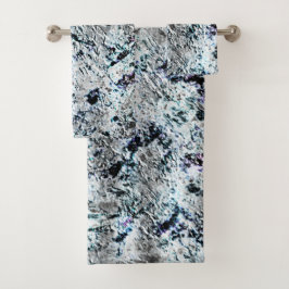 Dirty Carbon silvery fungus, sehr rustikales Bild Badhandtuch Set