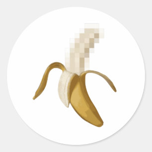 Dirty Censored Peeled Banana Runder Aufkleber