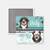 Dirty/Clean Bernese Mountain Hund Magnet (Vorderseite/Rückseite)