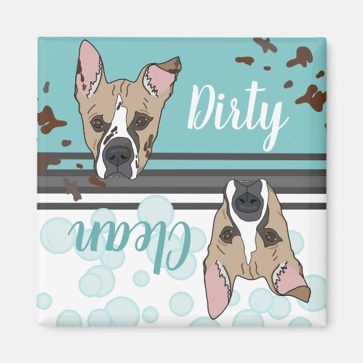 Dirty/Clean Boxer Mix Magnet (Vorne)