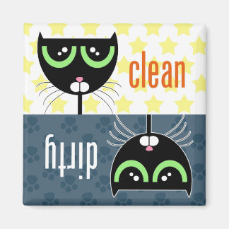 Dirty / Clean Cat - Magnet