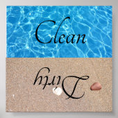 Dirty Clean Dishwasher Beach Water Poster (Vorne)