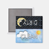 DIRTY CLEAN MOON SUN MAGNET (Vorderseite/Rückseite)