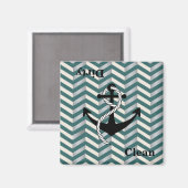 Dirty Clean Nautical Zickzack Dishwasher Magnet (Vorderseite/Rückseite)